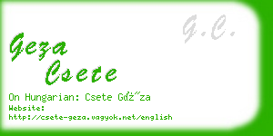 geza csete business card